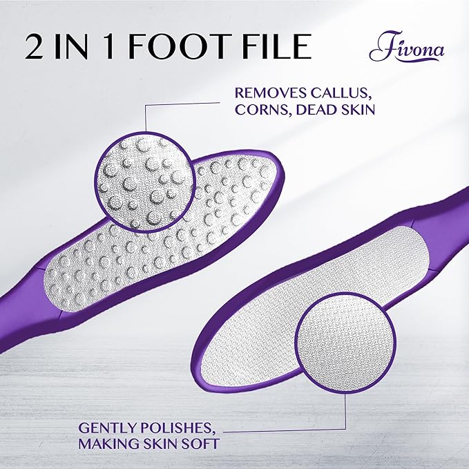 Fivona Foot Care Kit 3 in 1 - Foot Soak Blend with Epsom Salt, Lavender and Essential Oils - Collapsible Foot Soak Basin - Dual Action Foot File