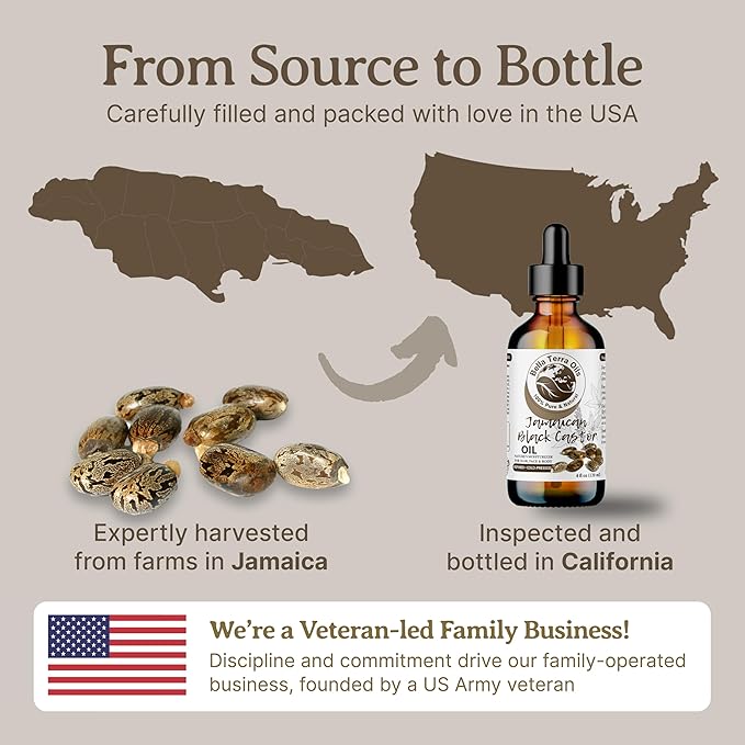 Bella Terra Oils - Black Castor Oil for Face 4oz - A Treasure of Vitamins & Ricinoleic Acid, For Radiant Skin Complexion