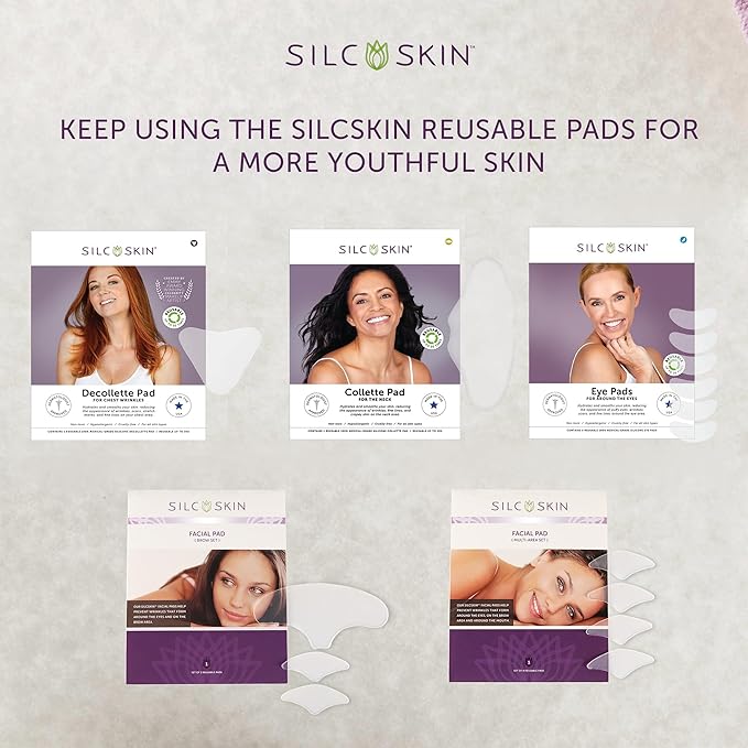 SilcSkin Silicone Eye Pads - Reusable Overnight Eye Patches, Medical-grade Silicone for Fine Lines, Crepey Skin, and Puffiness - 120 Day Supply