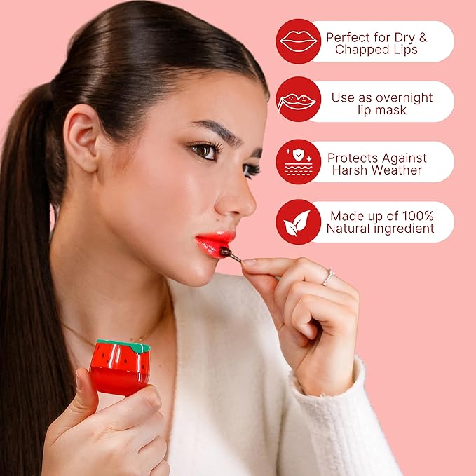 Original My Bee Balm Lip Balm - Watermelon Hydrating Balm Honey Pot for Dry, Chapped & Cracked Lips with Propolis, Honey & Vitamin E - Soften, Smooth & Reduce Lip Lines