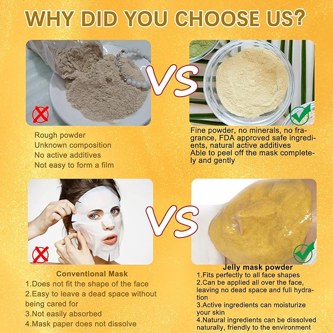 Jelly Mask for Facials Professional, 17.6Oz Upgrade Real 24K Gold Anti-Aging & Firming Jelly Masks with Tools, Peel Off for DIY Skin Care Salon Spa