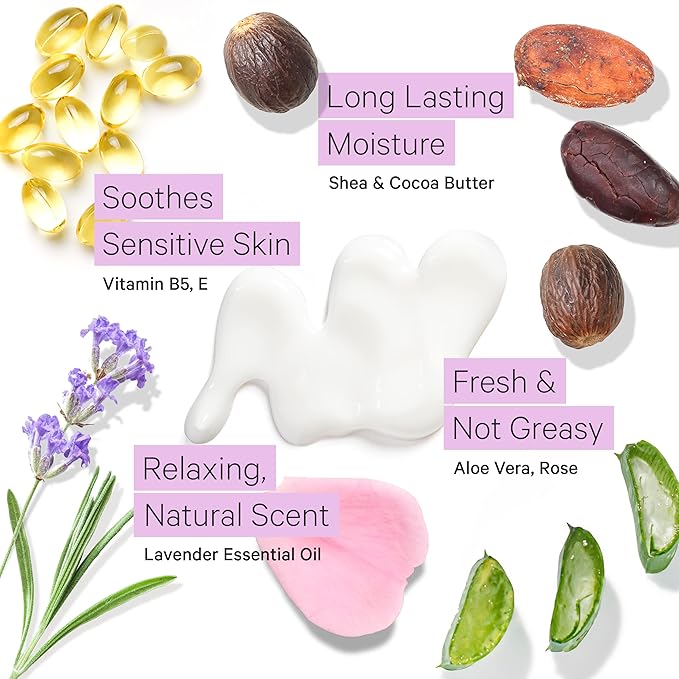 Tree to Tub Lavender Shea Butter Body Lotion for Dry Skin - Moisturizing Sensitive Skin Lotion - Shea Butter Hand Cream for Dry Cracked Hands - Moisturizing Sensitive Skin Hand