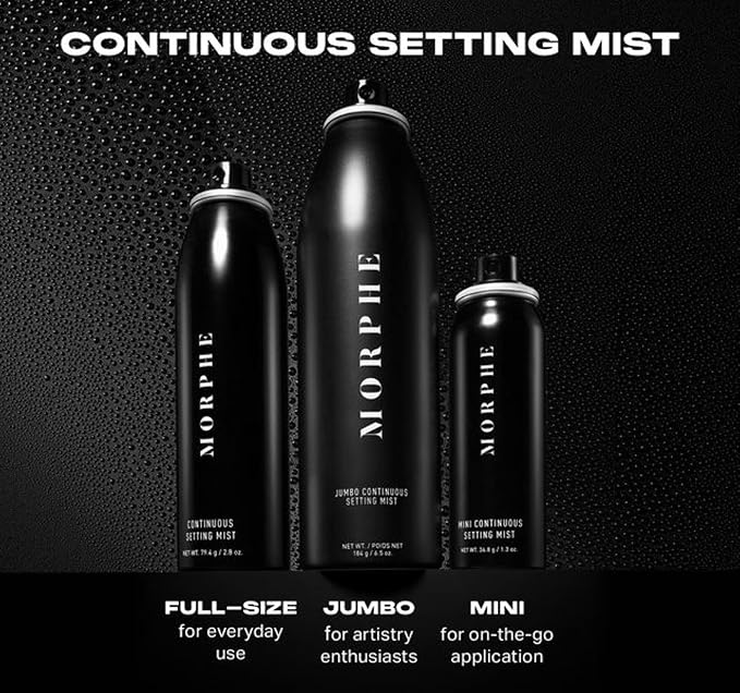 Morphe Jumbo Continuous Setting Spray - Micro-Fine Setting Spray for Makeup with a Radiant Finish - Helps Makeup Resist Caking or Fading & Increases Wear of Foundation (6.5 fl oz)