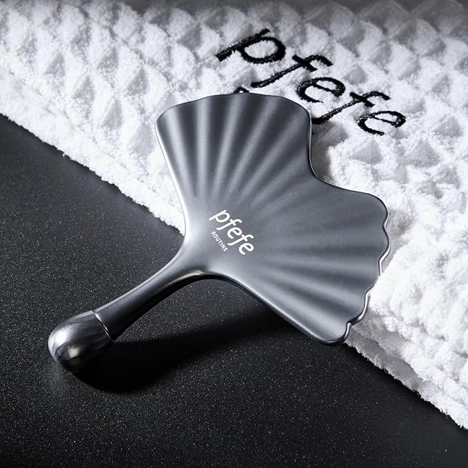 Stainless Steel Gua Sha & Face Roller, Ginkgo Gua Sha for Esthetician Supplies Women Gift, Skin Care Tool for Puffiness, Wrinkles, Dark Circles
