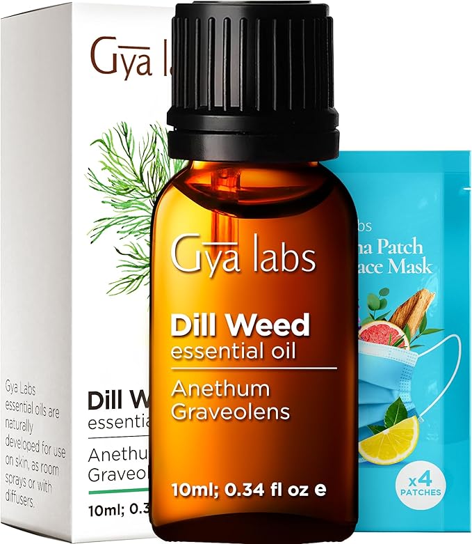 Gya Labs Dill Essential Oil for Diffuser & Candle Making Scent - 0.34 Fl Oz - 100% Pure Natural Dill Oil for Massages, Skin, Aromatherapy DIY & Candle Making - Spicy Earthy & Sweet Scent