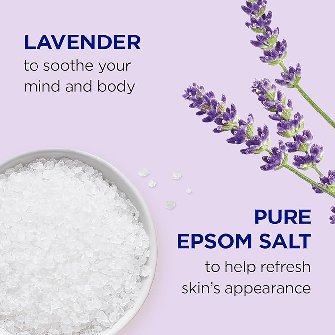 Dr Teal's Pure Epsom Magnesium Salt Soak and Foaming Bath, Soothe & Sleep with Lavender Essential Oils, Duo Pack