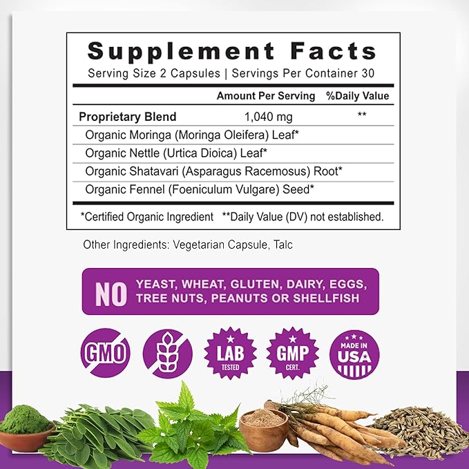 Lactation Supplement with Organic Postnatal Vitamins and Biotin Gummies for Hair Growth, Radiant Skin, Strong Nails, Breast Milk Supply Increase, and Energy Boost for Holistic Postpartum Recovery