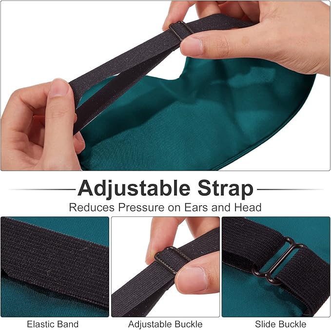 2 Pieces Silk Heated Eye Mask for Dry Eyes USB Steam Warm Compress for Puffy Eyes Adjustable Temp Sleep Eye Mask for Dry Eye, Chalazion, Blepharitis, Stye (Black, Green)