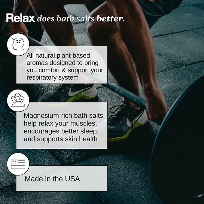 Relax Spa & Bath, Epsom & Dead Sea Salts, Aromatherapy Bath Salts for Hot Tub, Bath, or Spa, Infused with Magnesium, 3 Pack, Athletic Soak Therapy