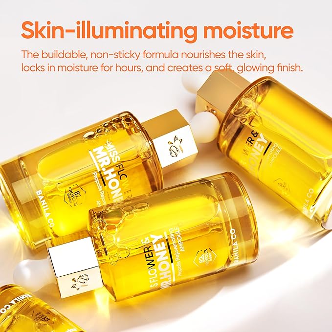 BANILA CO Miss Flower & Mr Honey Propolis Rejuvenating Ampoule | Nourishing Serum with Propolis Extract & Royal Jelly | Hydrating Korean Skincare Essence for Youthful Radiance (50ml / 1.01 fl oz)