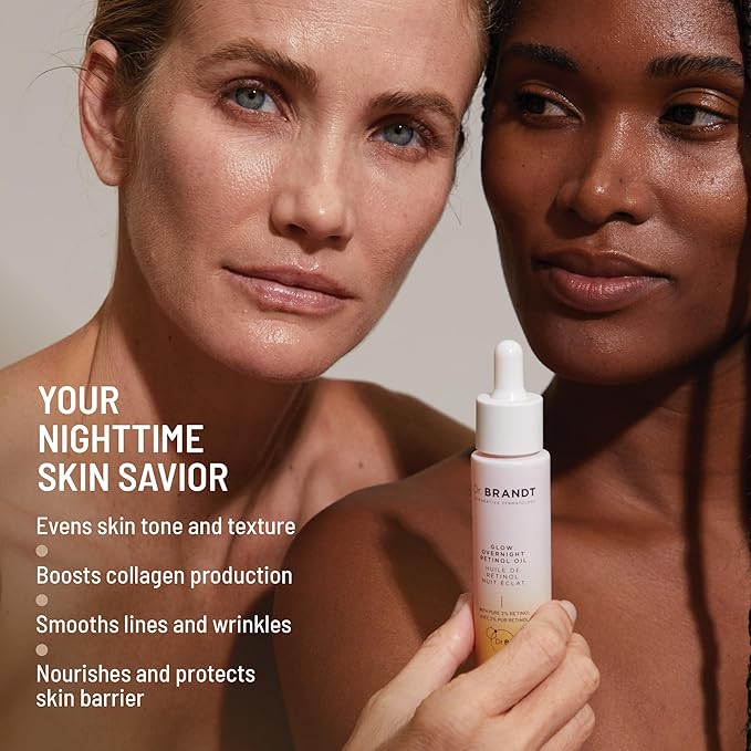 Dr. Brandt Bright This Way Glow Overnight Retinol Oil - Pure 2% Retinol Improves Wrinkles, Lines & Skin Texture - 1 fl oz