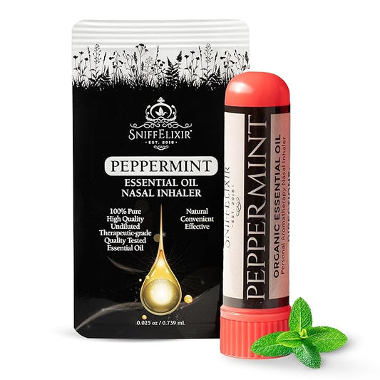 Peppermint Inhaler Nasal Stick - Aromatherapy Nasal Inhaler, Portable Nose Inhaler Stick, Non Drowsy Motion Sickness Stick with Peppermint Essential Oil, Aromatherapy Inhaler Stick, Aroma Inhaler