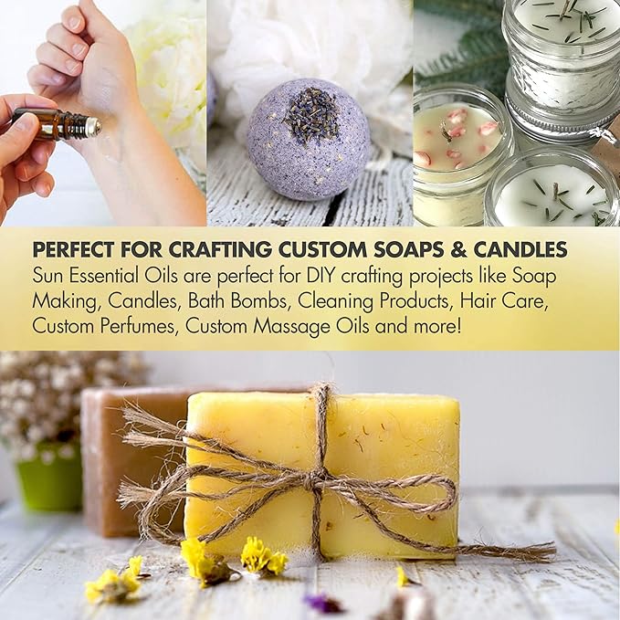 Sun Essential Oils - Sweet Orange Essential Oil 16 oz for Diffusers, Hair, Skin Care, Aromatherapy Massage, Candle, Soap, Lotion & Cleaning Products Making, Citrus Scent for Home