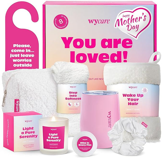 Wycare Gift Box for Women - Perfect Birthday Spa Gift Baskets for Women - Best Friend Birthday Box Care Package - Get Well Soon Self Care Set