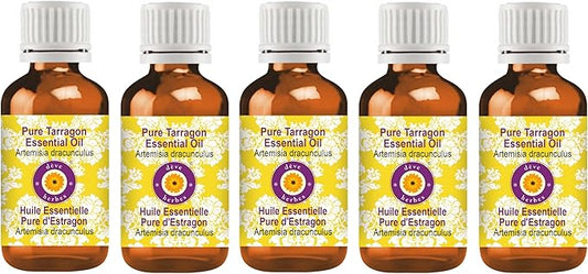 Deve Herbes Pure Tarragon Essential Oil (Artemisia Dracunculus) Steam Distilled (Pack of Five) 100ml X 5 (16.9 oz)