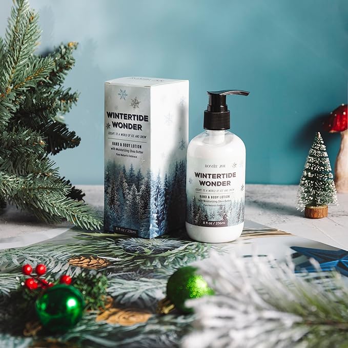 Christmas Hand & Body Lotion with Moisturizing Shea Butter - Wintertide Wonder- Infused with Winter Woods Aroma - 236 ML / 8 FL OZ