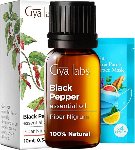 Gya Labs Black Pepper Essential Oil for Comfort & Candle Making Scent DIY - 0.34 Fl Oz - 100% Pure Natural Black Pepper Oil for a Soothing Aromatic Experience - Spicy Warming