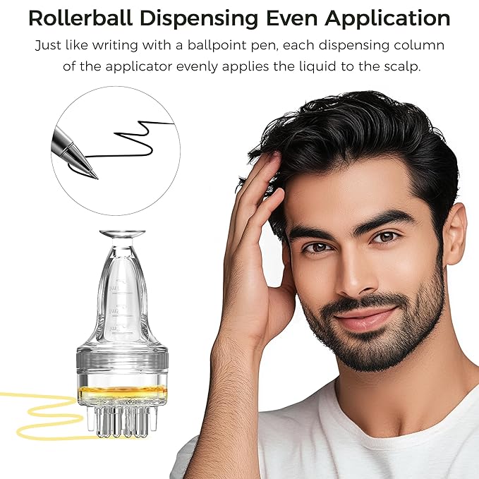 Scalp Applicator, One-Minute Direct-to-Scalp Precision, Minoxidil Applicator for Hair Growth, Hair Serum Applicator, Minoxidil Scalp Applicator Comb Tool Bottle, Ideal for Thin Scalp Treatments