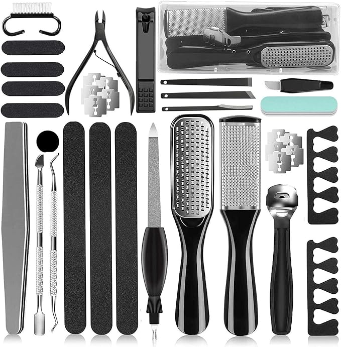 36 in 1 Pedicure Kit, Professional Pedicure Tools Foot Rasp Foot Dead Skin Remover for Home & Salon Care