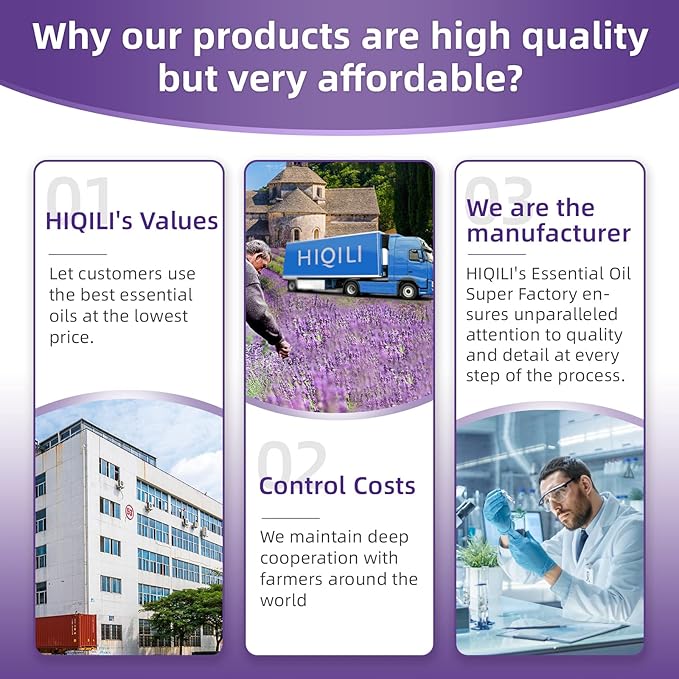 HIQILI 16 Ounces Lavender Essential Oil Pure, 100% Natural for Aromatherapy Diffuser, Skin Care, Hair, Includes Premium Glass Dropper-16 Fl Oz