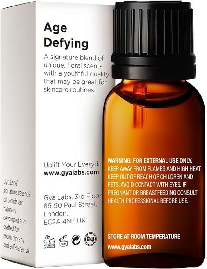 Gya Labs Age Defying Essential Oil Blend - 100% Pure Natural Age Defy Essential Oil - Soothing & Rejuvenating (0.34 Fl Oz)
