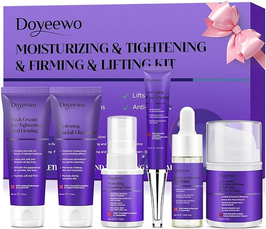 Skin Care Set,Professional Tighten Lift Firm Skincare for Women Teens Teenage Girl,Hydrate Anti-Aging Facial Skin Care Routine Kit,Travel Skincare Gift Set,Wife Mom Womens Gifts for Christmas Birthday