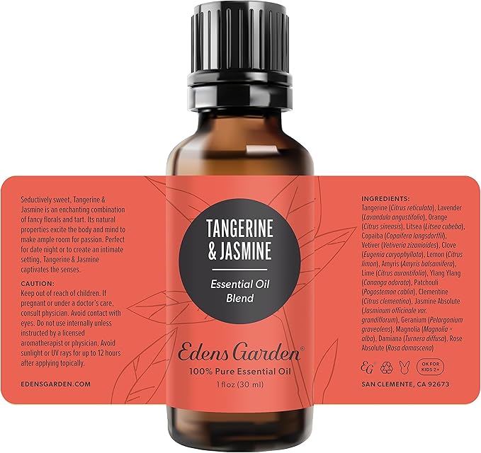 Edens Garden Tangerine Jasmine Essential Oil Blend- 100% Pure Premium Grade, Undiluted, Natural, Therapeutic, Aromatherapy, The Best for Candle, Laundry, Humidifiers 30 ml (1 fl oz)
