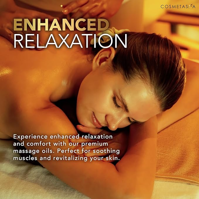 Cosmetasa Body Massage Oil for Massage Therapy Kit - Arnica Sore Muscle Massage Oil, Cellulite Massage Oil, Lavender Massage Oil, Skin Massage Roller Ball, Massager Mitt - Relaxing Luxury Spa Gift Set