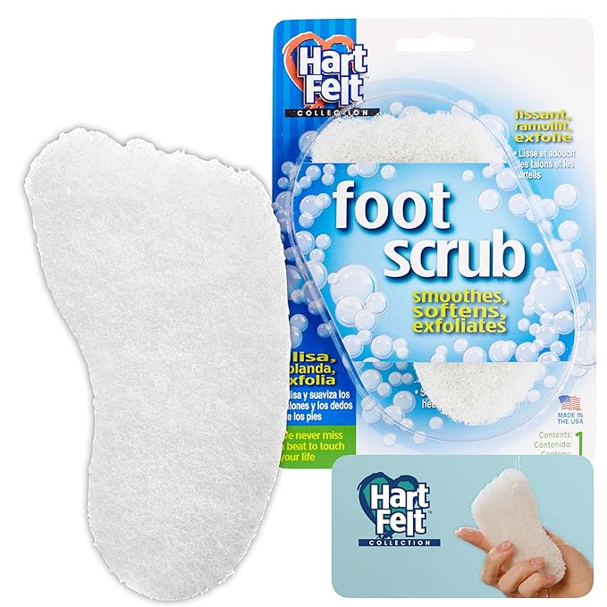 HartFelt Foot Exfoliating Sponge | Chemical-Free Foot Scrubbers for Smooth & Soft Feet | Gentle Sponge Pad for Callus Removal, Dead Skin & Cleansing | Made in USA - 1 Count