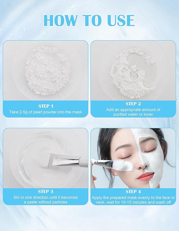 Freshwater Pearl Powder Organic, 150g100% Natural Pearl Powder, DIY Skincare —DIY Antioxidant, Deep Cleansing, Pore-Shrinking, Anti-Aging Mask