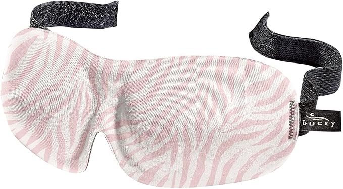 Bucky 40 Blinks No Pressure Printed Eye Mask for Travel & Sleep, Zebra, One Size