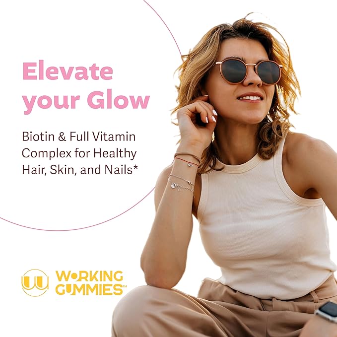 HSN Gummies - Hair Skin and Nails Gummies - Sugar Free Biotin Gummies 5000mcg with Full Vitamin Complex for Hair Growth, Healthy Skin, Nail Strength - 60 Ct Strawberry & Cherry Flavor