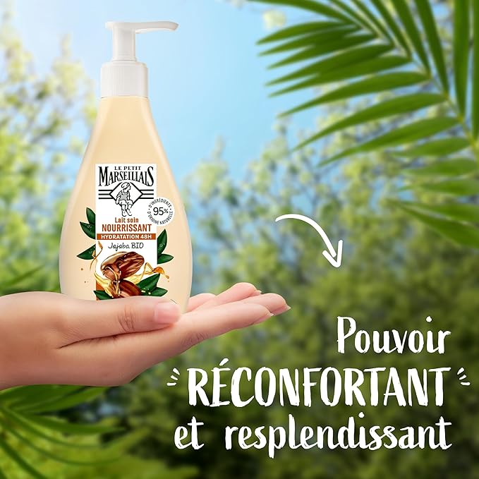 Le Petit Marseillais Jojoba Oil Bio 48H Moisturising Soothing Body Lotion Milk 2 x 250ml.