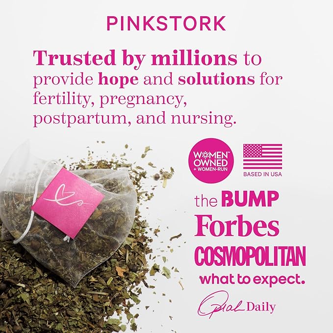 Pink Stork No Flow Tea, Organic Sage Tea to Help Dry Up Breast Milk Supply, Stop Breastfeeding and Wean Lactation Naturally, Postpartum Essentials - 30 Cups