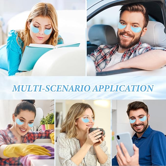 PITHER Under Eye Patches for Dark Circles, Eye Masks for Puffy Eyes Wrinkles Under Eye Bags Firmness 30 Pairs Skin Treatment Pads with Hyaluronic Acid and Collagen Women Men (Blue)