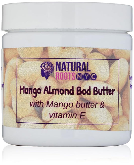 Mango Almond Body Butter, For All Skin Types, For Mature Skin, Hydrating Body Butter, Organic Ingredients, Coconut Oil, Post-Shower Care, 4oz (4 oz)