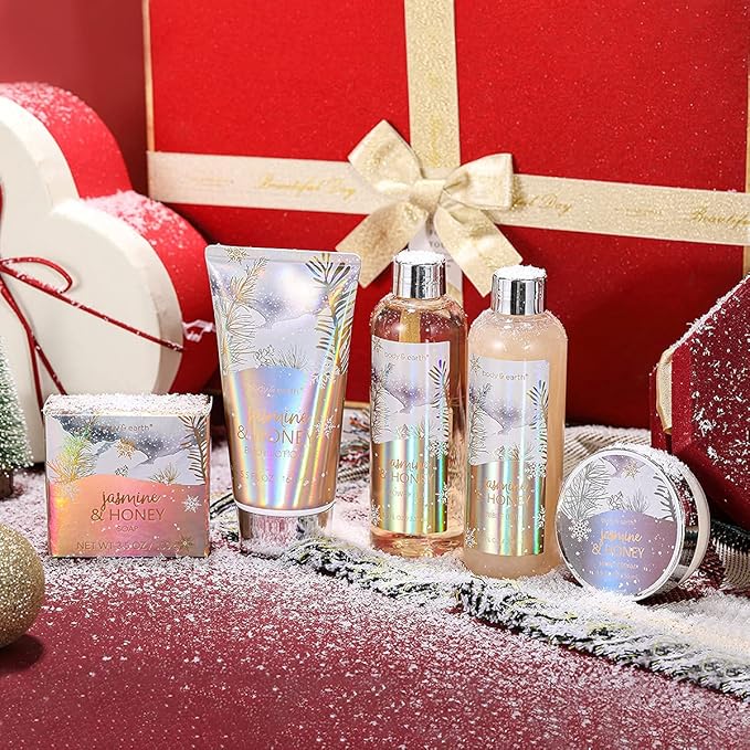 Spa Gift Set for Women, Bath and Body Set with Ocean & Jasmine & Honey Scent, 11 Pcs Gifts for Women,