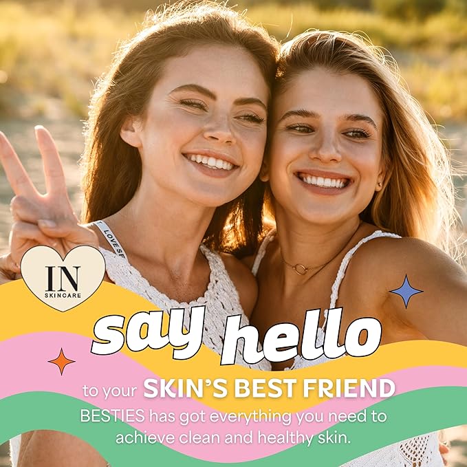 InstaNatural BESTIES Gentle Teen Spray Face Toner | with Vitamin C, Hyaluronic Acid, Niacinamide | for Hydration, Smoothness, Even Skintone | Simple Skincare for Healthy Skin (for All Skin Types)