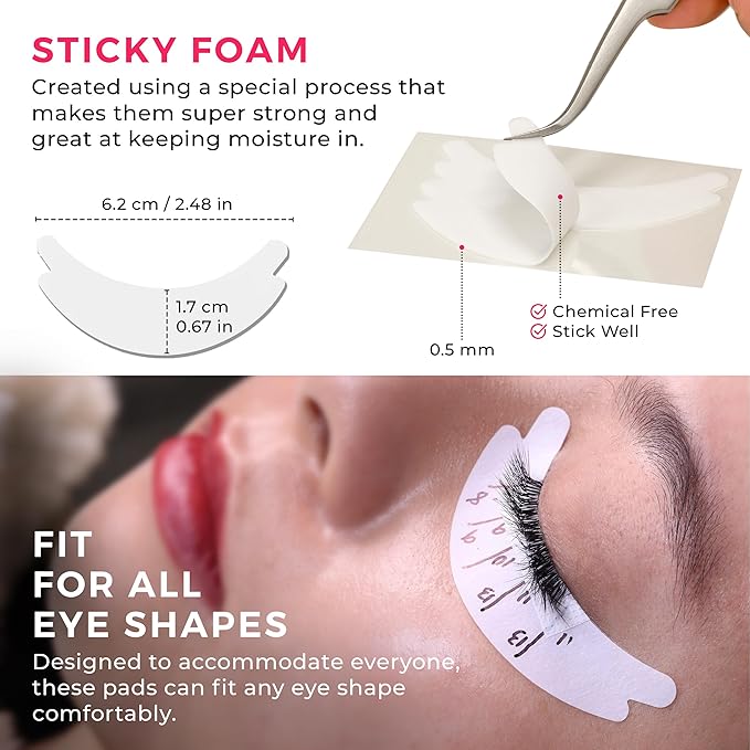 LLBA Biogel Eye Pads for Lash Extensions, Soft Sticky Under Eye Patches for Sensitive Skin, Eyelash Perm Lamination, Lash Extension Remover Supplies (10 Pairs, Style 3)
