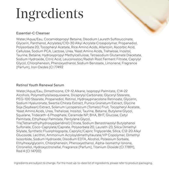 Murad Rejuvenate + Replenish w/ Healthy Skin - 3-Piece Full Sized Set ($213 Value) - Regimen for Total Skin Health - Ess-C Cleanser 6.75Fl Oz, Retinol Serum 1.0Fl Oz, Hydro Dynamic Moisture 1.7Fl Oz