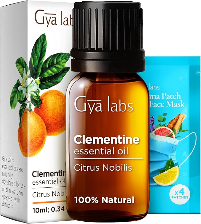 Gya Labs Clementine Essential Oil for Diffuser - 0.34 Fl Oz - 100% Pure Natural Clementine Oil for Dewy Skin, Massage, Candles Aromatherapy & Making Scent - Vitamin C
