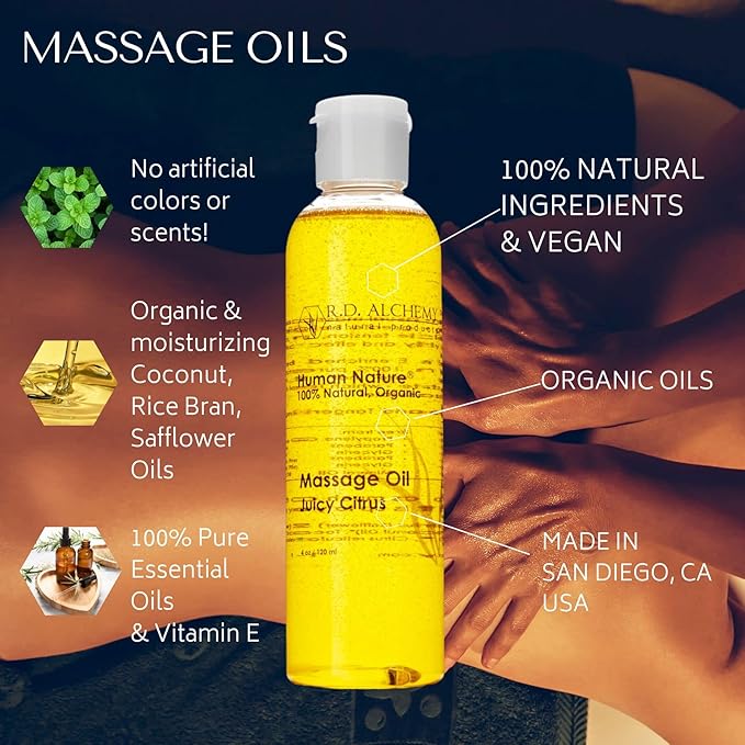 RD Alchemy - 100% Natural & Organic Edible Massage Oil with Organic Essential Oils. Sweet & Rich Flavor: Bay Rum Love - Orange, Clove and Nutmeg!