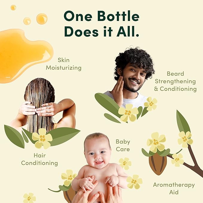 HobaCare Organic Jojoba Oil - 100% Pure, Unrefined Jojoba Oil for Skin & Nails - Moisturizing Body Oil & Face Moisturizer for Dry Skin - Natural Jojoba Oil for Hair & Beard Care (64 fl oz)