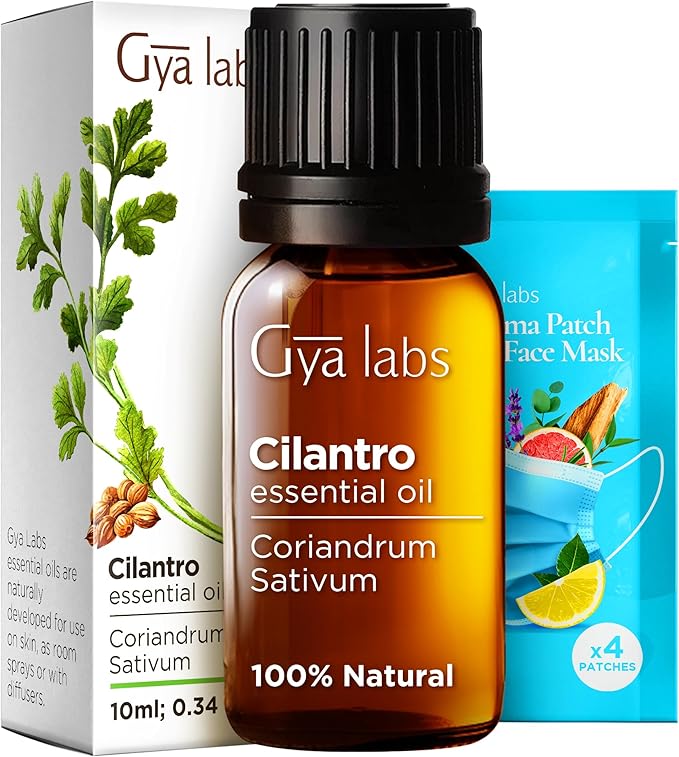 Gya Labs Cilantro Essential Diffusers - for Skin - Cilantro Oil for Aromatherapy, Massage Oil Candles Making - Fresh Herbaceous Scent - 100% Natural (0.34 Fl Oz)