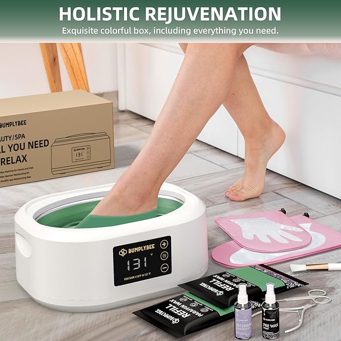 Paraffin Wax Machine for Hand and Feet - 3500ml Hand Wax Paraffin Machine with 8 Pcs Aloe Vera Paraffin Bath, Moisturizing and Exfoliating