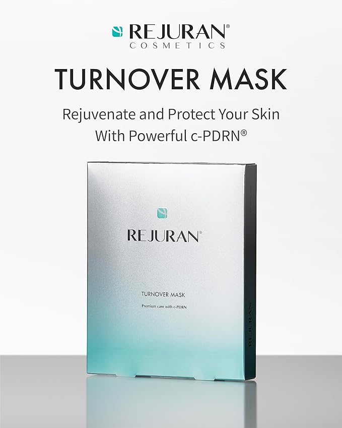 REJURAN® Turnover Mask, c-PDRN® (5ea) – Firming & Repairing Ultra Microfiber Sheet Mask for Youthful, Glass Skin with Salmon DNA. Korean Skin Care