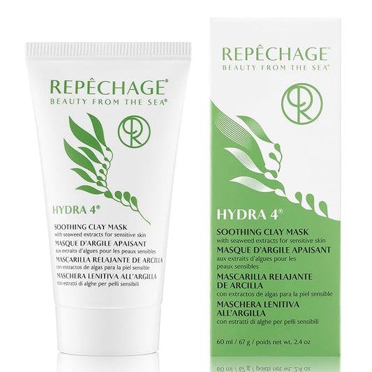Repechage Hydra 4 Soothing Clay Mask - Calming Clay Mask For Sensitive Skin, Deeply Cleanses with Lactic Acid, Reduces Redness with Vitamin E and Shea Butter, For Dry and Sensitive Skin, 2 fl oz.