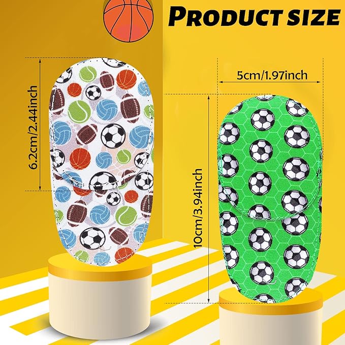 Newcotte 12 Pcs Eye Patch for Kids Toddler Reusable Adjustable Girls Boys Eyepatch for Glasses Left or Right Eye Patch, Assorted Patterns(Sports)