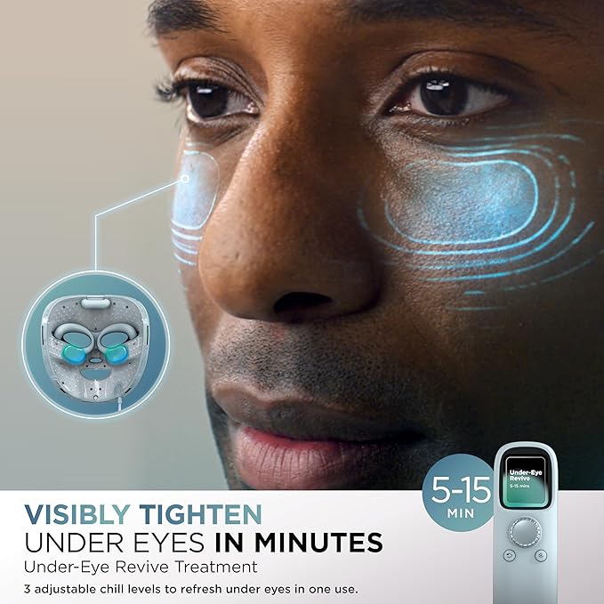 Shark CryoGlow LED Face Mask (FSA/HSA Eligible*) with Under-Eye Cooling, Anti-Ageing & Blemish Repair, Red & Blue LED, Infrared Light Therapy, USB-C, Remote Control, Storage Bag, Lilac Chill, FW312PL