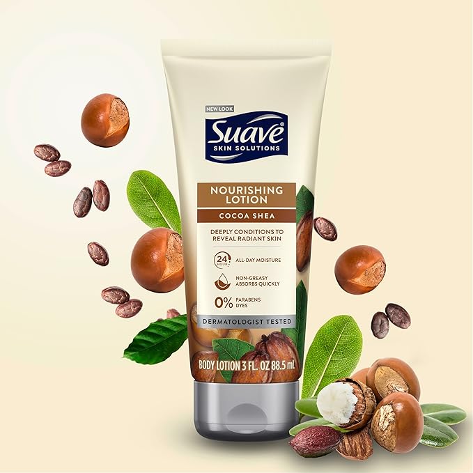 Suave Lotion Variety Pack – Advanced Therapy Hydro Complex & Nourishing Lotion Cocoa Shea, Moisture-Rich Body Lotion for Extremely Dry Skin, 3 Oz Ea (2 Piece Set)